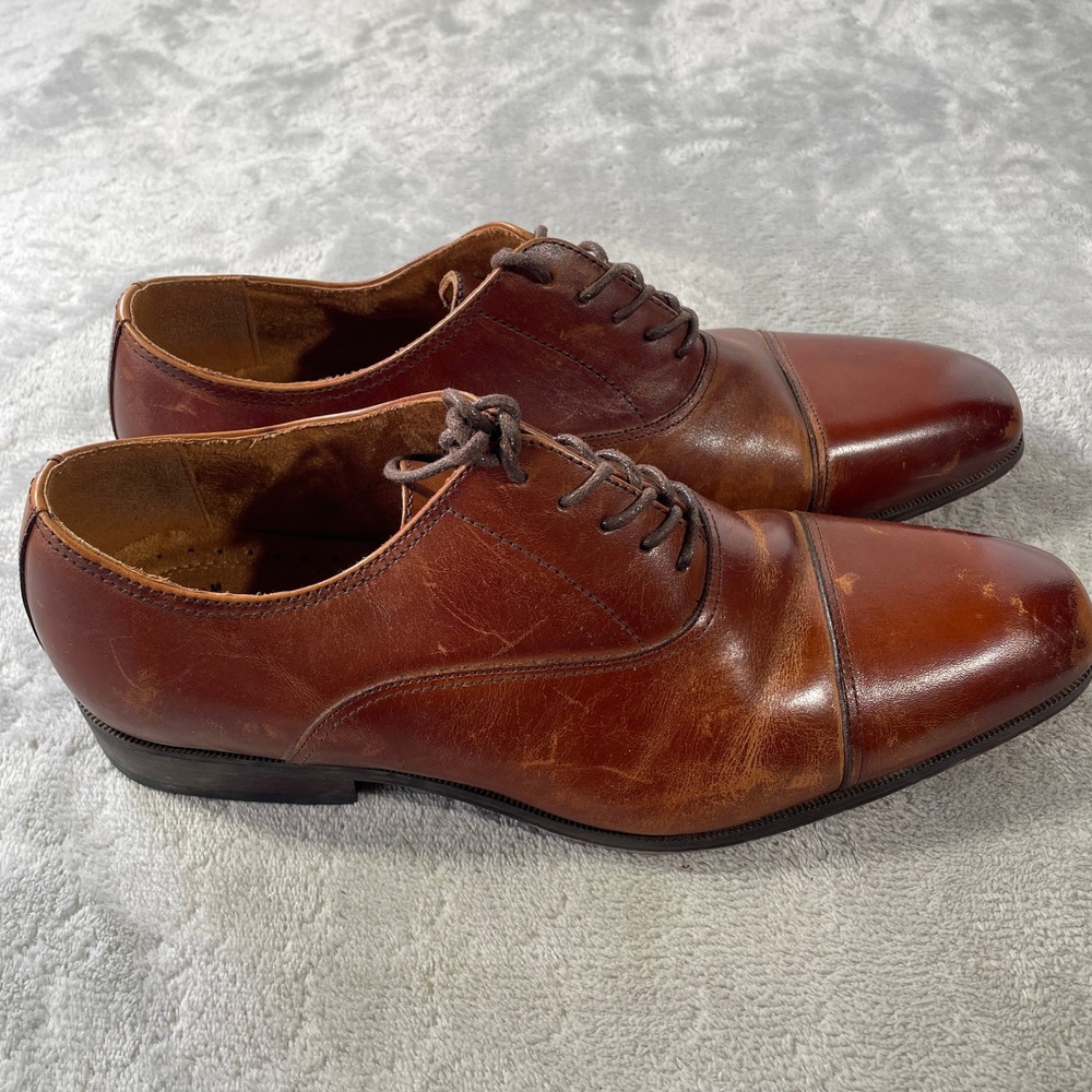 Florsheim Oxfords Dress Shoes Mens 9 Cap Toe Leather Brown Lace Up Office Casual